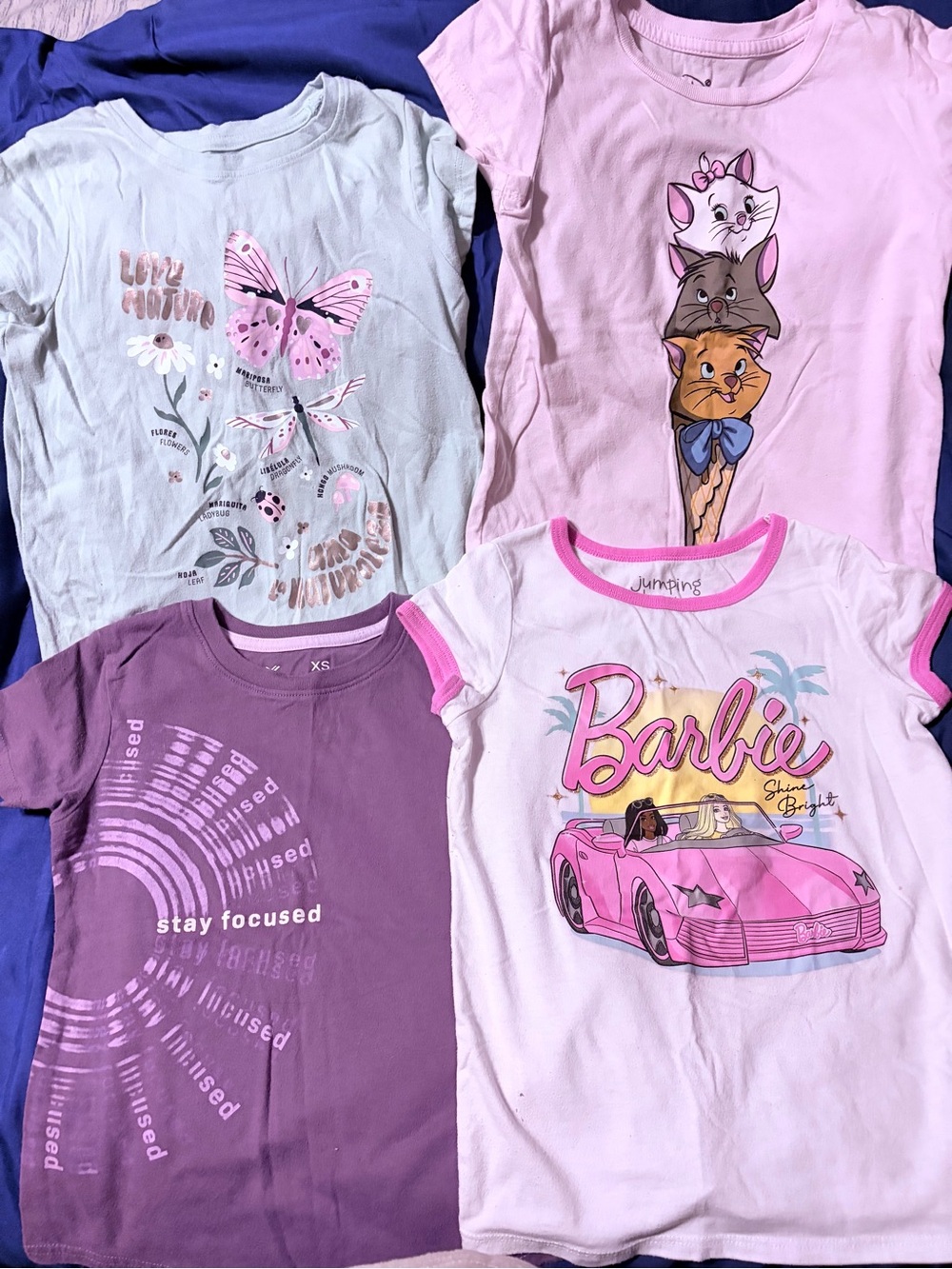 Kohl's Girls Tee Bundle - Pink, Purple, White, Light Blue